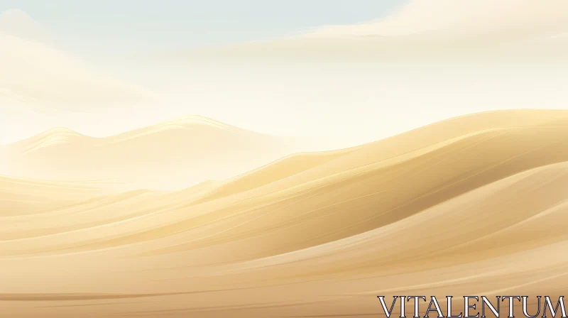 AI ART Golden Sand Dunes Landscape