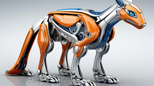 Robotic Fox 3D Rendering | Metallic Body | Aperture Science Tag