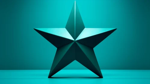 Turquoise Star on Background - 3D Illustration
