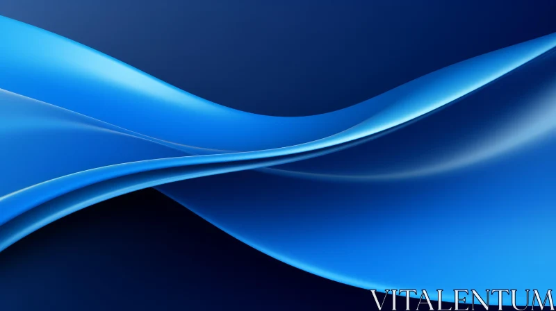 Blue Wavy Abstract Shapes | 3D Rendering AI Image