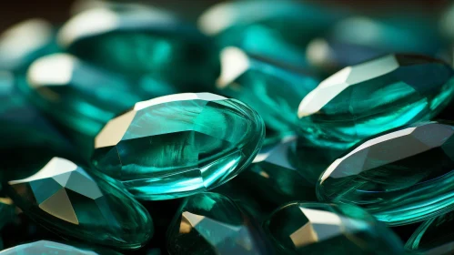 Emerald-Green Gemstones Close-Up