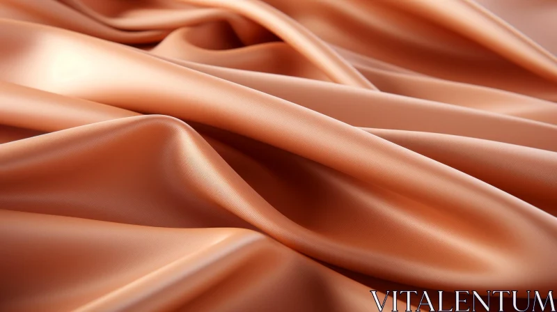 Luxurious Copper-Colored Silk Fabric Close-Up AI Image