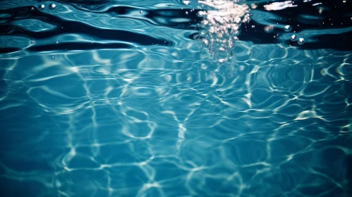 Tranquil Pool Water Surface with Sunlight Reflection
