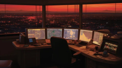 Air Traffic Control Tower Illustration