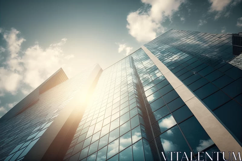 Captivating Glass Building against a Clear Blue Sky | Architecture/Design AI Image