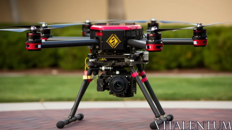 Hexacopter Drone with Camera in Industrial Setting AI Image