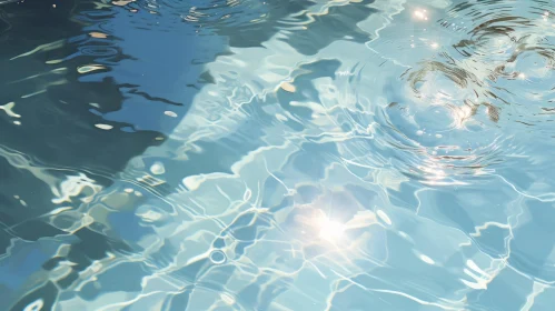Rippled Blue Water Pool Surface