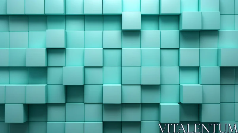 AI ART Turquoise Cube Background | 3D Rendering