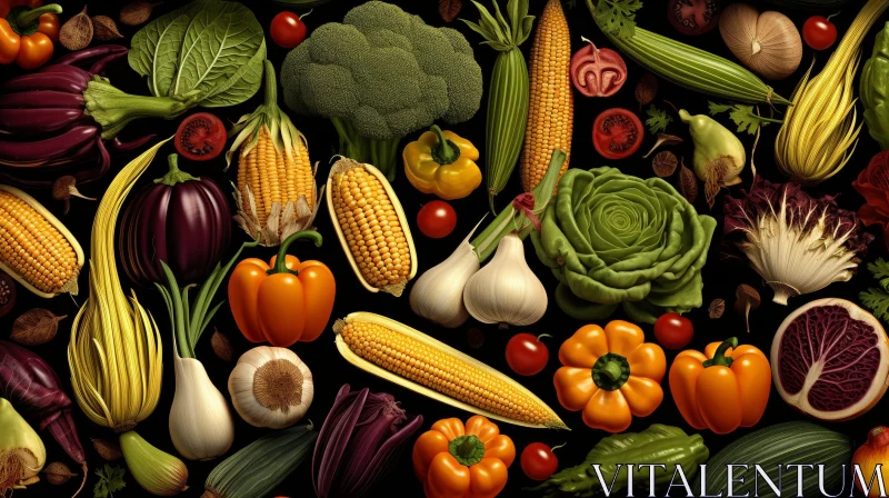 AI ART Variety of Vegetables Illustration - Food Art