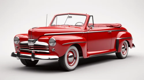 Vintage Red American Convertible Car - Realistic and Hyper-Detailed Renderings