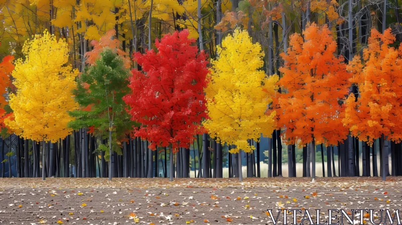 AI ART Vivid Autumn Trees Landscape