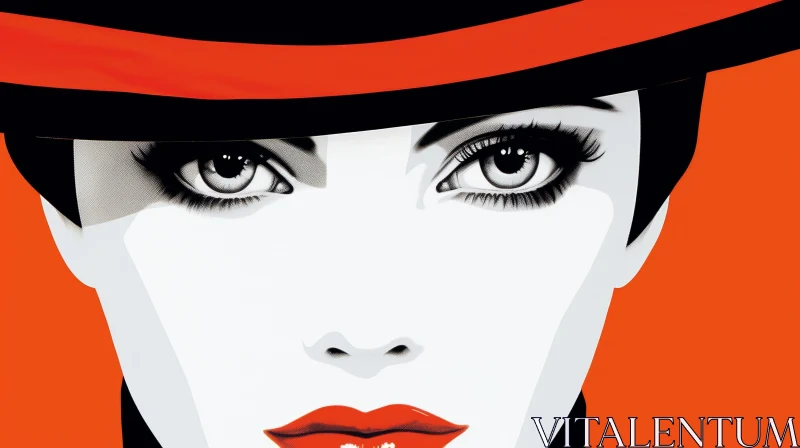 Woman's Face Vector Illustration - Pop Art Style AI Image