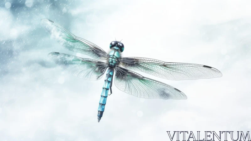 AI ART Exquisite Dragonfly Photo with Raindrops on Wings
