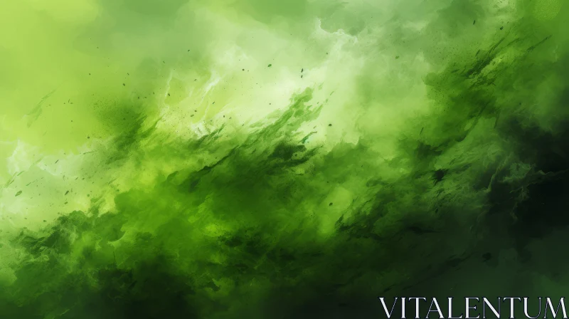 AI ART Green Watercolor Background with Gradients and Spots