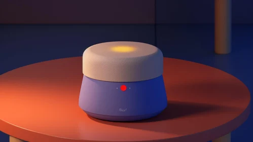Modern 3D Smart Speaker in Home Setting
