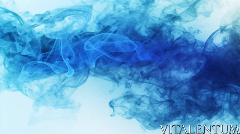 Enigmatic Blue Smoke Cloud Vortex on White Background AI Image