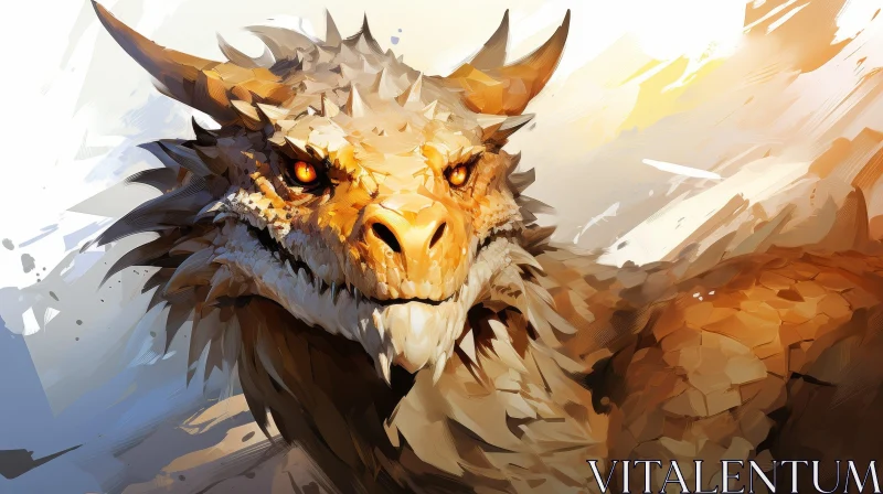 Majestic Dragon Head - Digital Fantasy Artwork AI Image