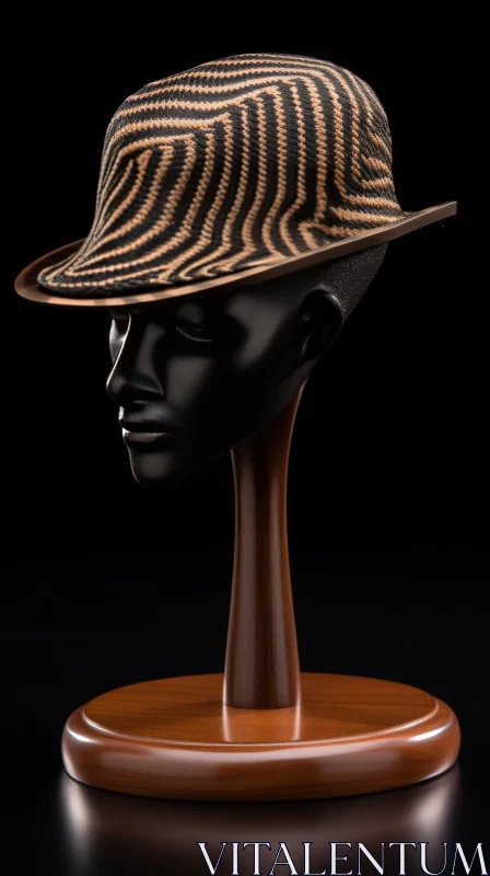 Stylish 3D Mannequin Rendering with Fedora Hat AI Image
