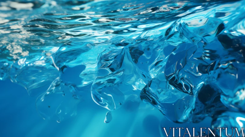 AI ART Tranquil Underwater 3D Rendering | Azure Blue Scene