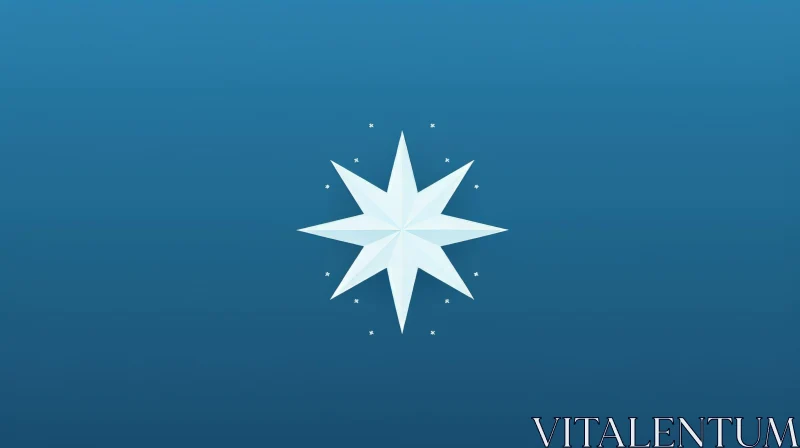 AI ART White Star on Blue Background Vector Illustration