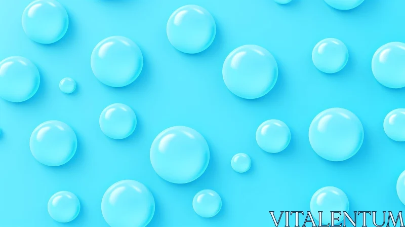 Blue Spheres Background - Artistic 3D Design AI Image