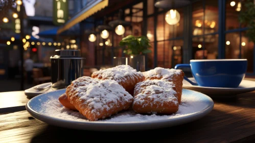 Delicious Beignets and Coffee in a Cozy Cafe