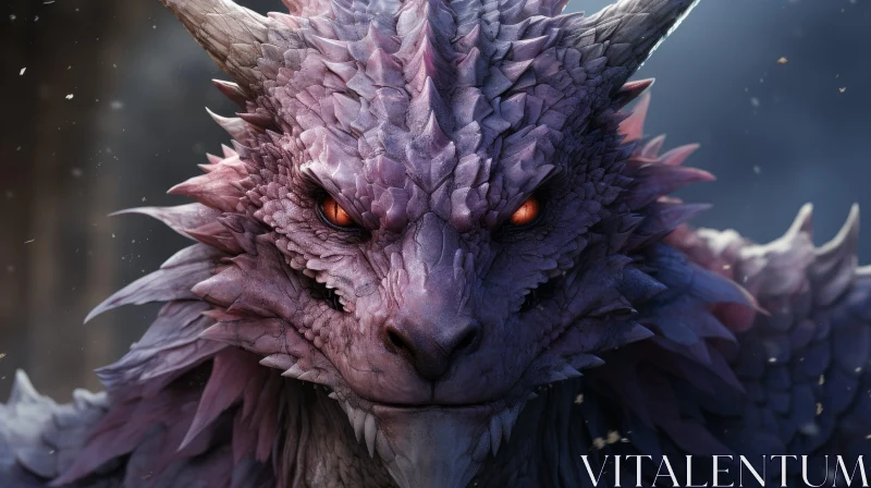 Majestic Purple Dragon - Digital Fantasy Artwork AI Image