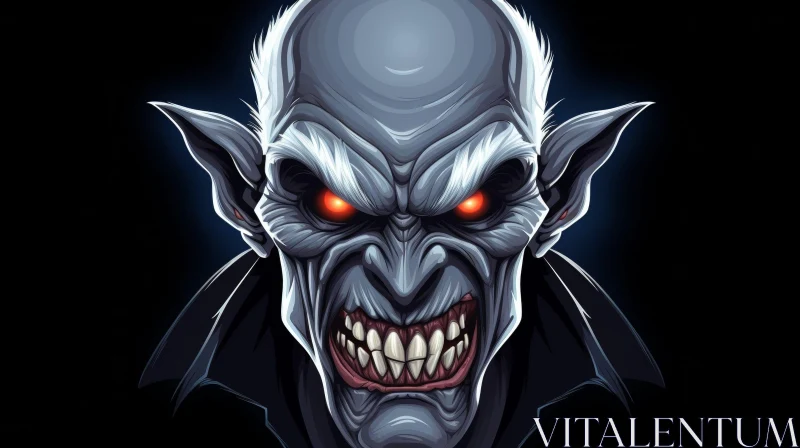 Terrifying Vampire Portrait in Digital Art AI Image