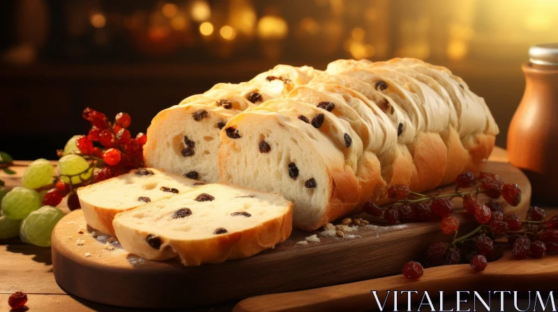 Delicious Baked Bread with Raisins | Food Photography AI Image
