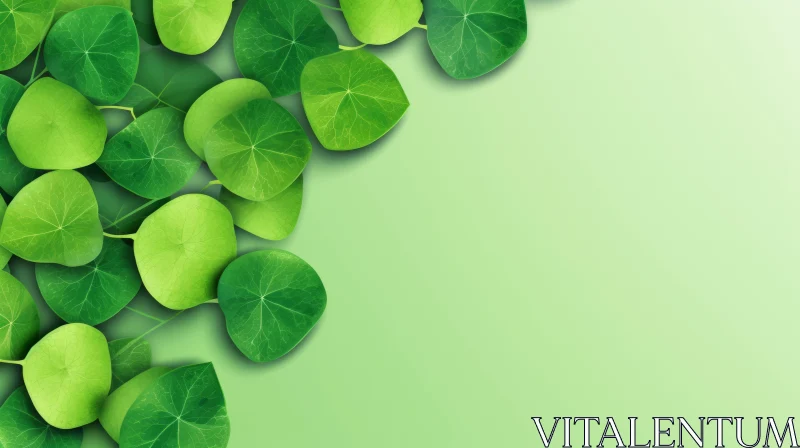AI ART Green Leaves Background - Nature Inspired Design