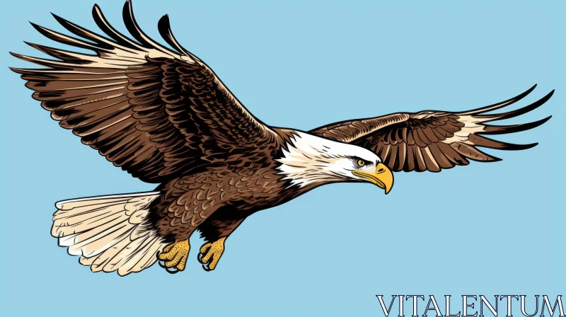 Majestic Eagle Vector Illustration in Flight AI Image
