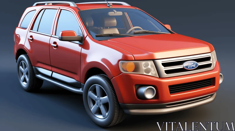 Red Ford SUV in Hyperrealistic Style | Maya Rendering AI Image