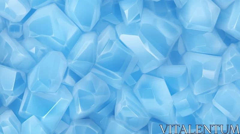 Blue Ice Cubes Background Render AI Image