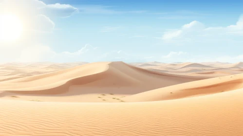 Golden Sand Dunes in Desert Landscape