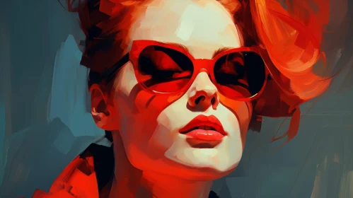 Intense Portrait of a Woman with Red Hair
