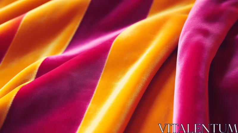 Luxurious Pink and Gold Striped Fabric Close-up AI Image
