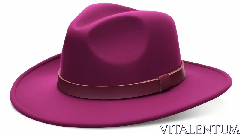 AI ART Stylish Purple Fedora Hat - 3D Rendering