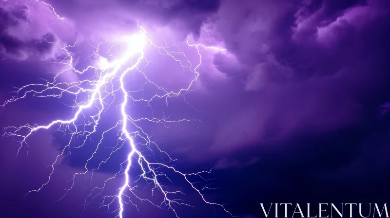 AI ART Thunderstorm Lightning in Dark Clouds
