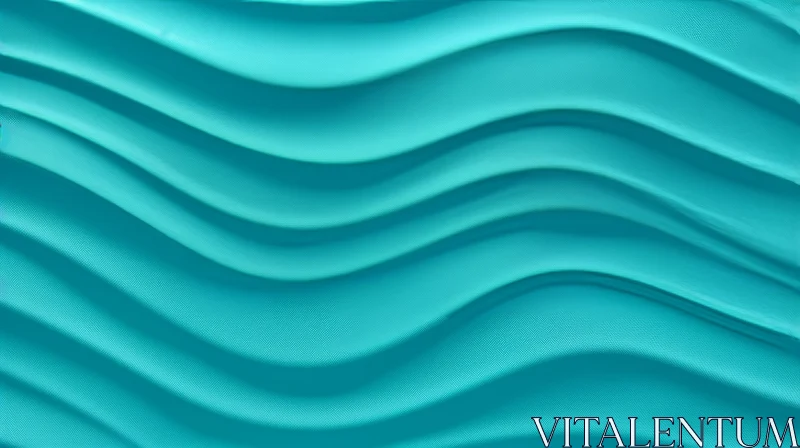Tranquil Turquoise Wavy Pattern on White Background AI Image
