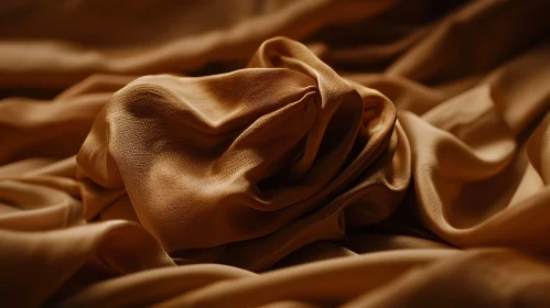 Brown Silk Fabric Texture Close-Up