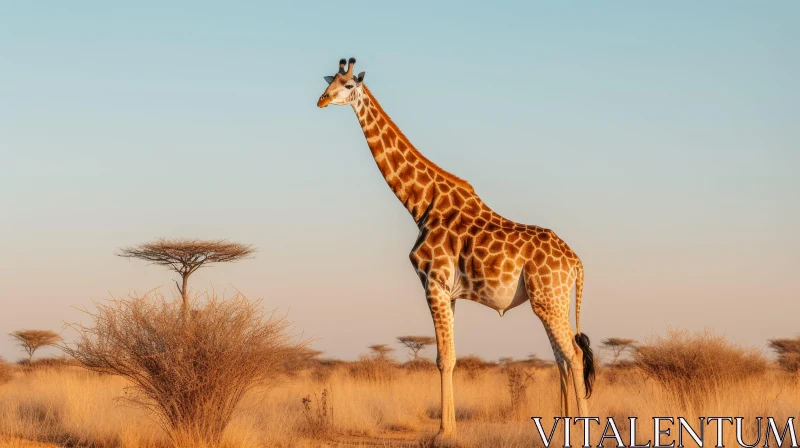 Majestic Giraffe in Natural Habitat AI Image