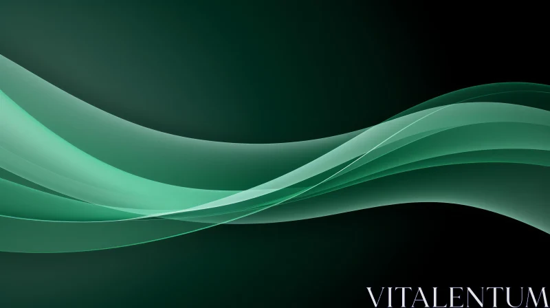 AI ART Soothing Green Waves Background