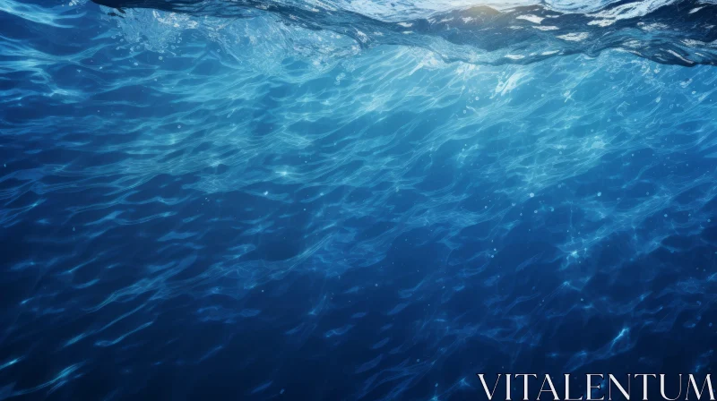 Underwater Scene Illustration - Blue Water and Sunlight AI Image