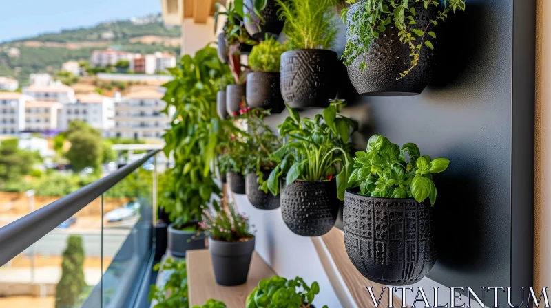 AI ART Urban Oasis: Stunning Vertical Garden on Balcony