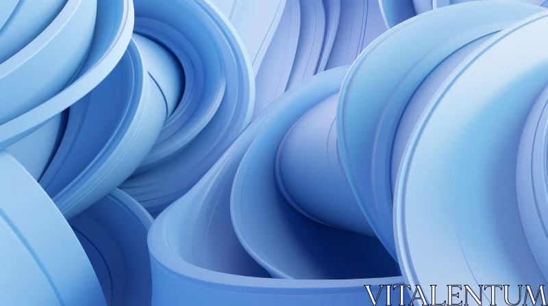 AI ART Blue Twisted Shapes Abstract Background