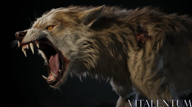 AI ART Dark Brown Werewolf - 3D Rendering Suspense