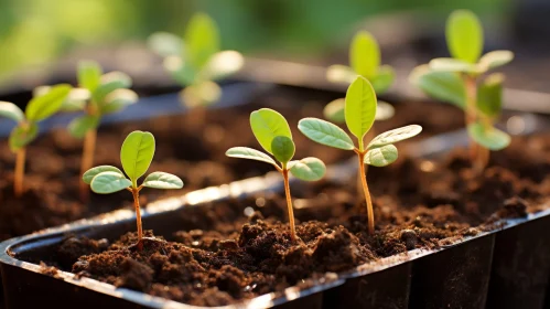 Green Seedlings Close-up: Nature's Growth