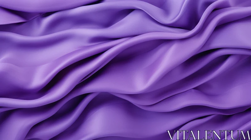 Luxurious Purple Silk Fabric Texture with Pleats AI Image