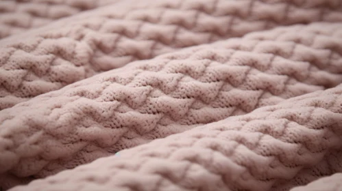 Pink Knitted Fabric Texture Close-Up