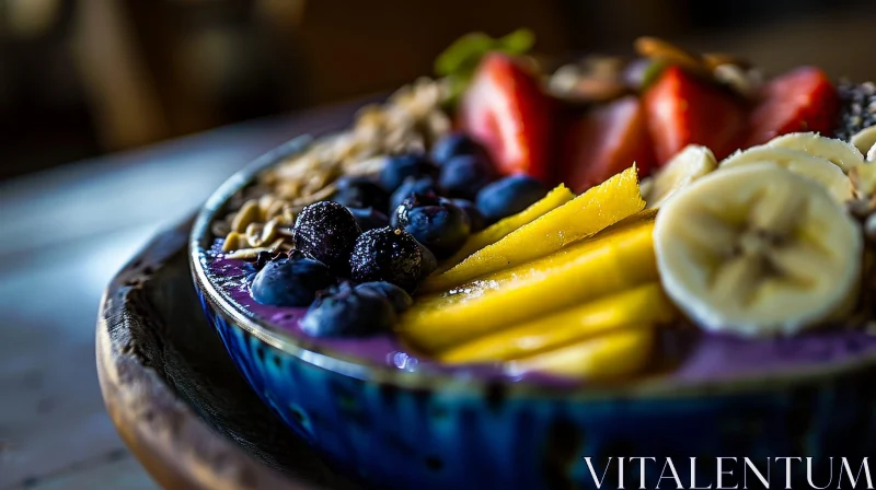 Delicious Bowl of Mixed Berries and Granola AI Image
